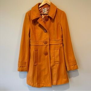 Tulle brand orange peacoat size Large